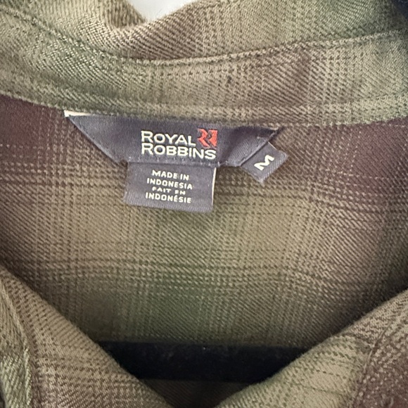 Royal Robbins Olive Brown Plaid Flannel Shirt - Picture 2 of 4